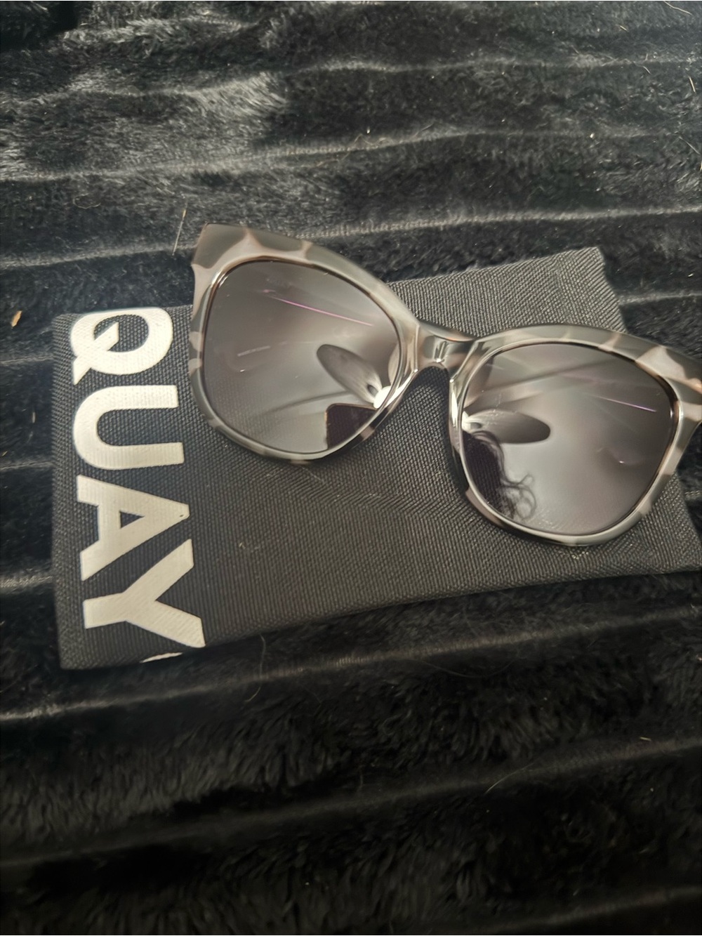 Quay Australia Gray Tortoiseshell Cat Eye Sunglasses